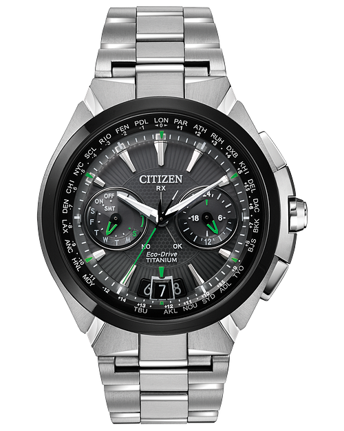 Satellite Wave Black Dial Super Titanium Bracelet CC1084 63E CITIZEN